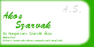 akos szarvak business card