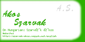 akos szarvak business card